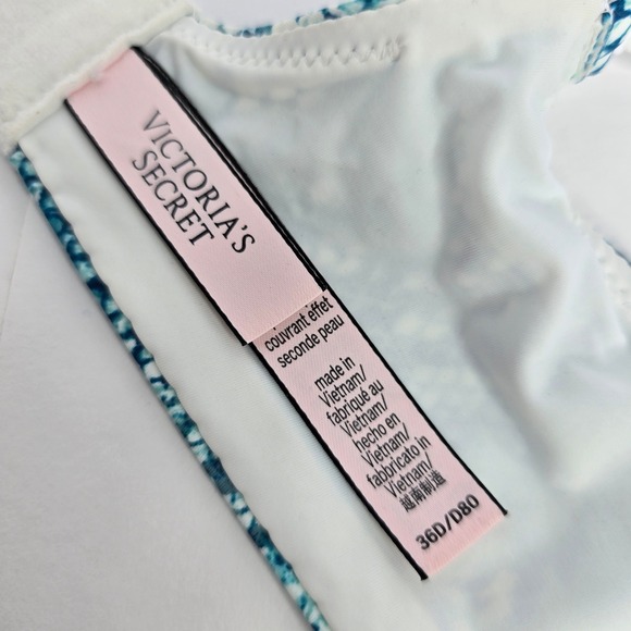 Victorias Secret Lightly‎ Lined Demi Bra Snakeskin Print Adjustable Straps 36D - Picture 8 of 12